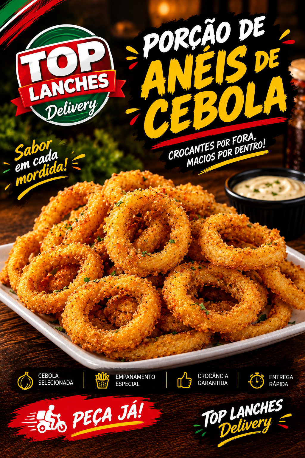 Porção de Aneis de Cebola 500g
