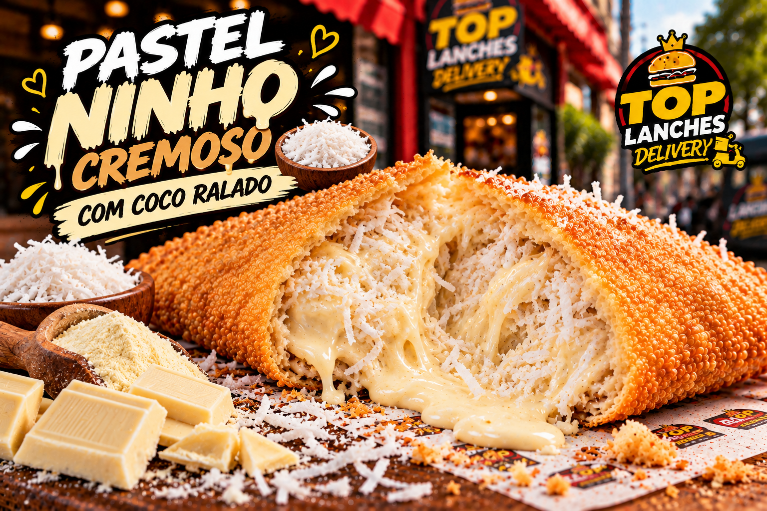 Pastel Ninho Cremoso com Coco Ralado