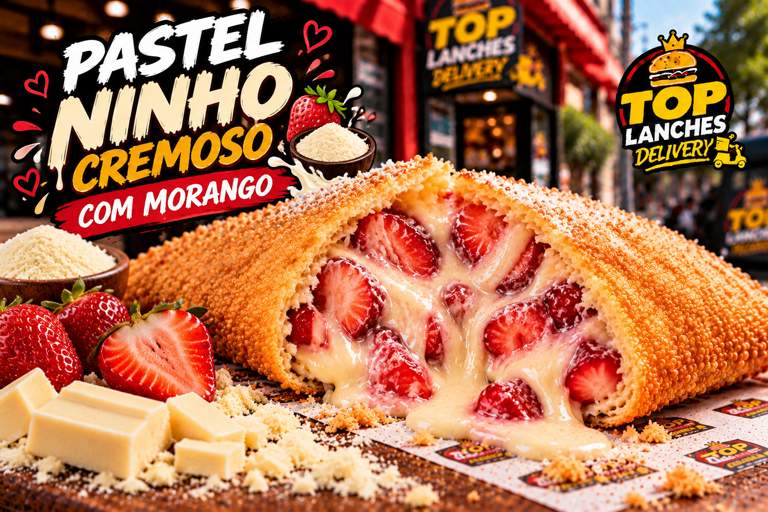 Pastel Ninho Cremoso com Morango