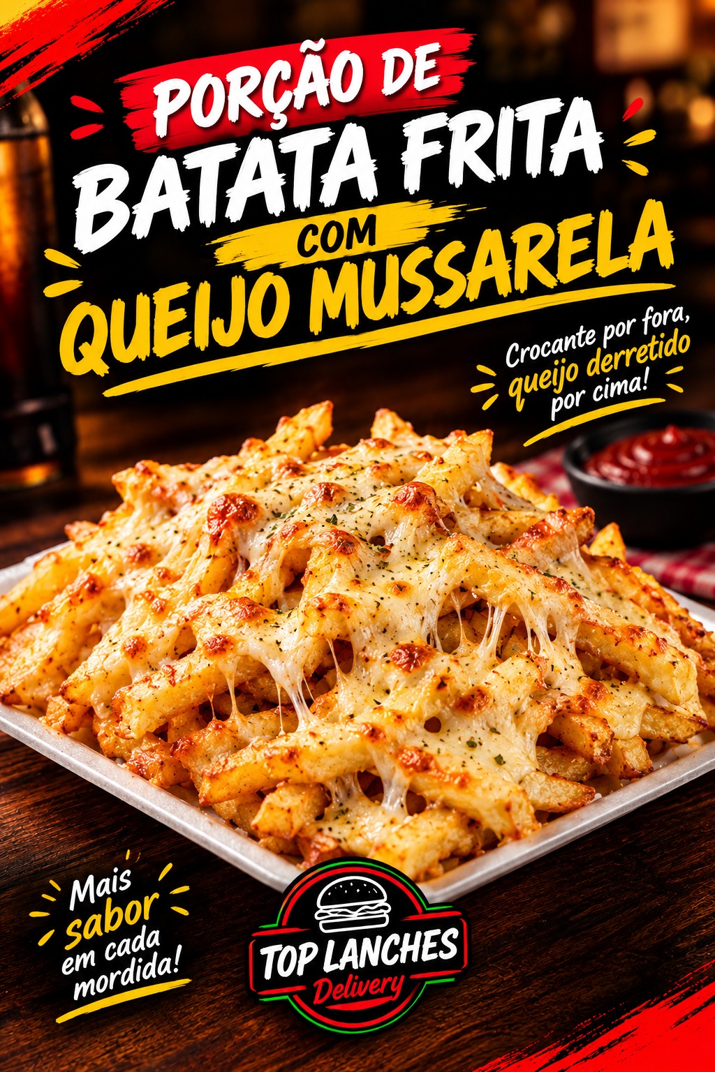 Porção de Batata Fritas com queijo 500g