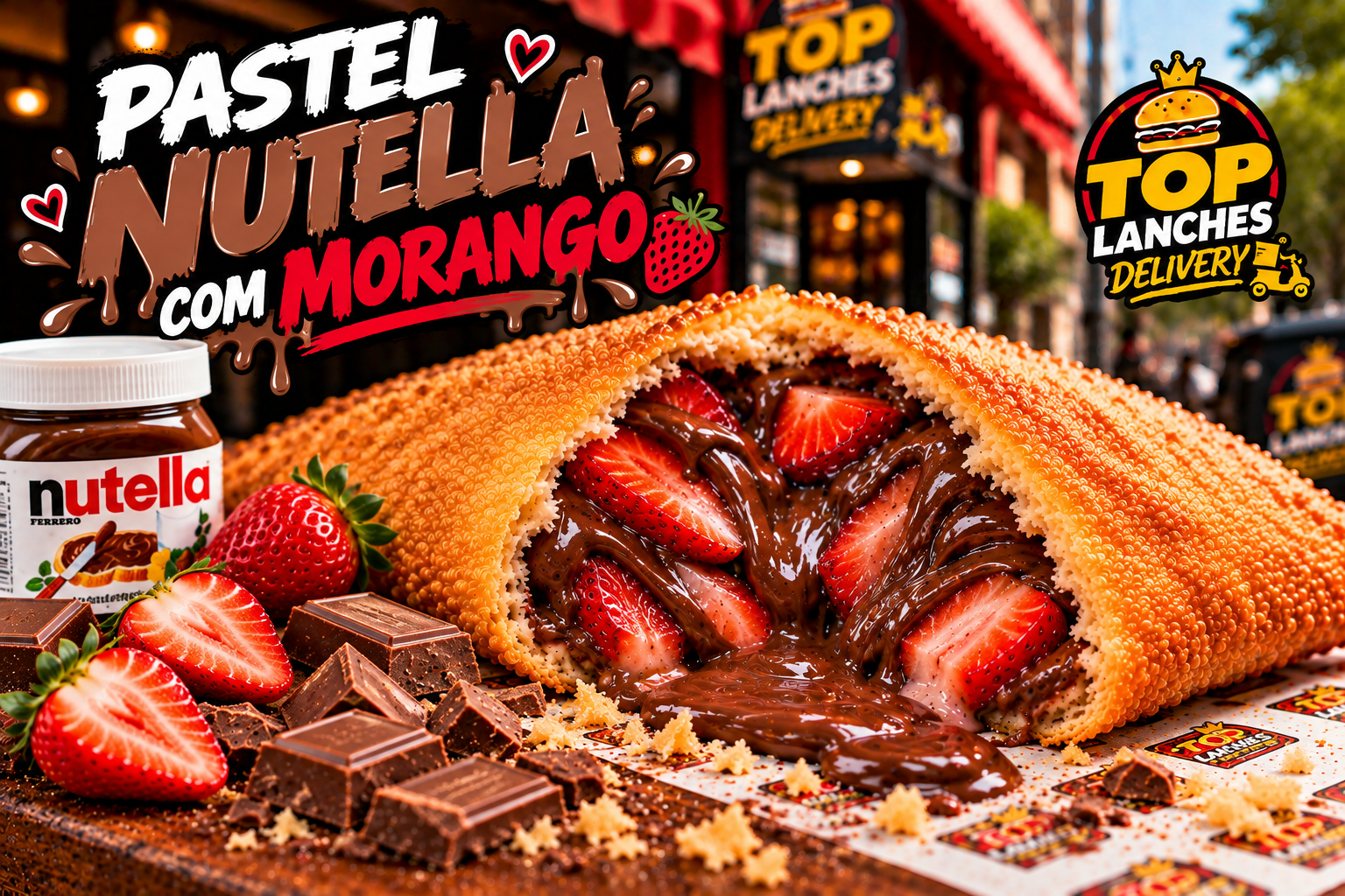 Pastel Nutella com Morango