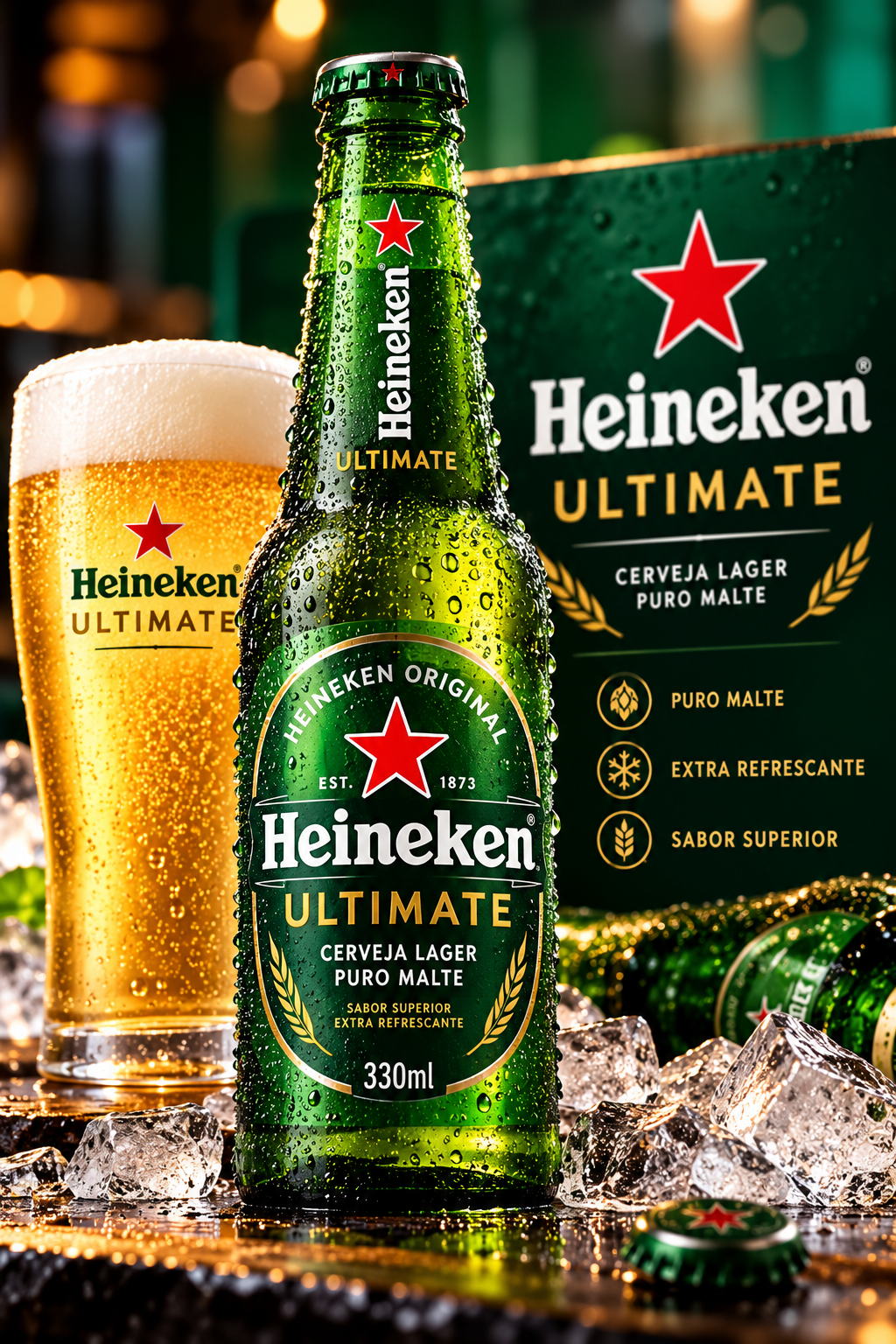 Heineken Ultimate Cerveja Lager Puro Malte Long Neck 330ml