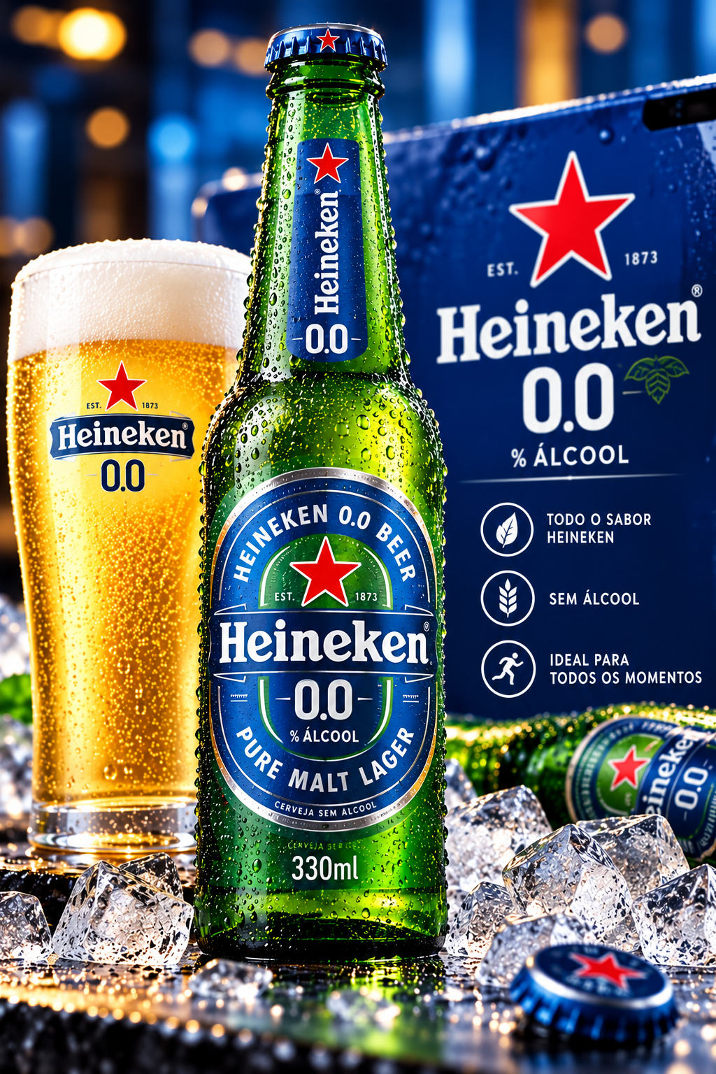 Cerveja Heineken 0,0% Álcool Long Neck 330ml