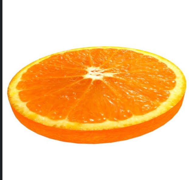 Laranja fatiada com gelo para copo