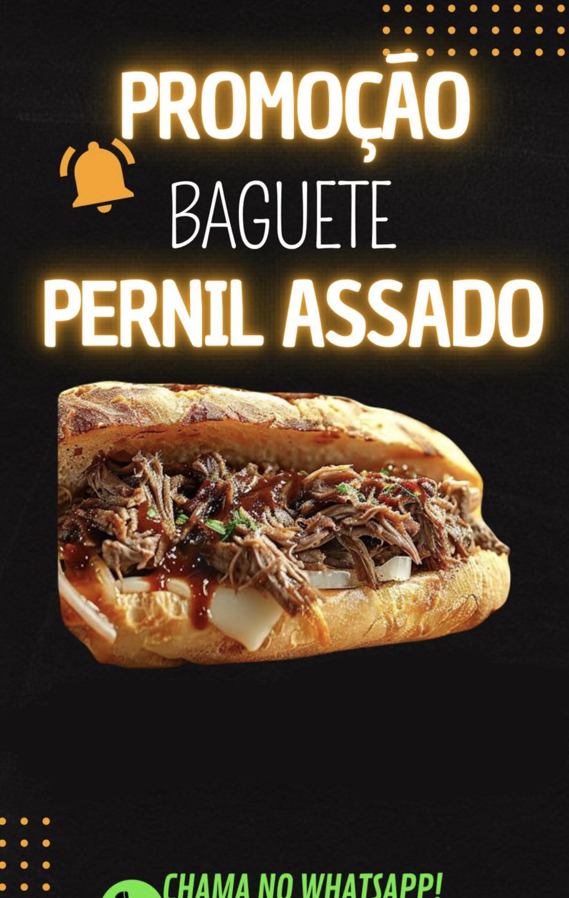 Baguete de pernil assado