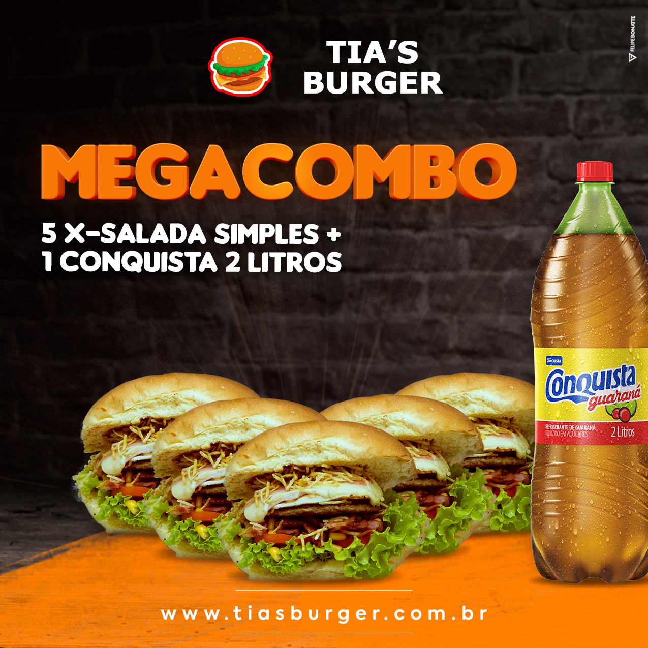Combo 5 x salada simples + conquista de 2 litros