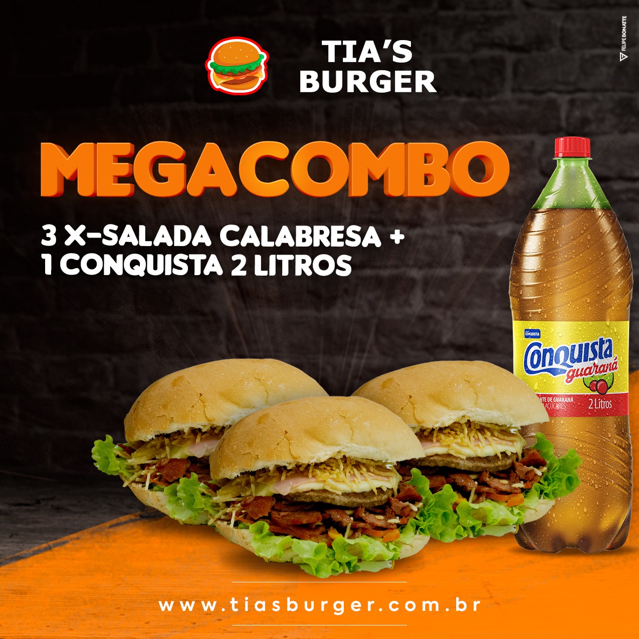 Combo 3 x Calabresa + Conquista 2 litros
