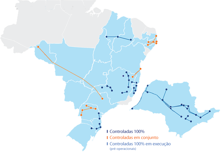 Mapa das Subestações