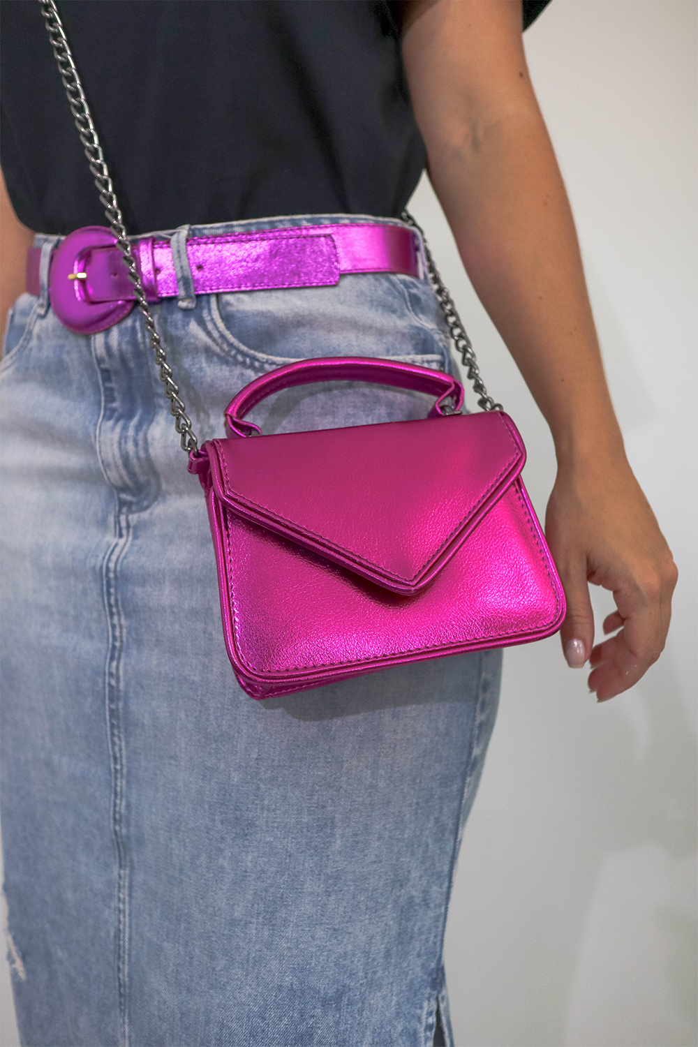 Bolsa metalizada pink Clearance
