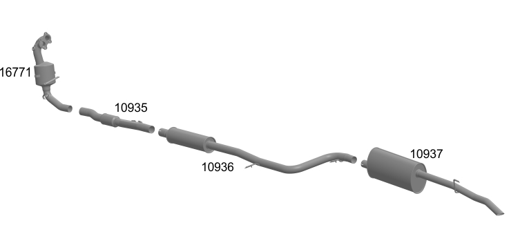 Imagem de referência do escapamento para Strada - STRADA 1.3 2021 em diante
