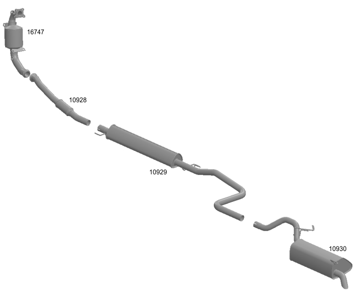 Imagem de referência do escapamento para Uno Mille / Way - UNO 1.0 6v L3 2017-2020