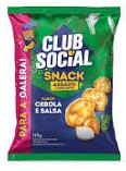 SNACK DE TRIGO E BATATA ASSADO CROCANTE CEBOLA E SALSA CLUB SOCIAL PARA A GALERA! PACOTE 115G