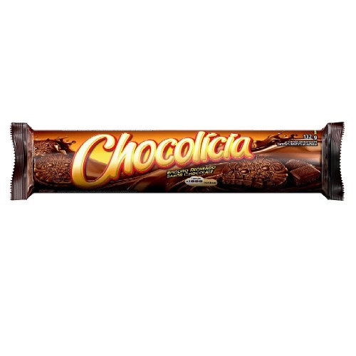 BISCOITO RECHEIO CHOCOLATE CHOCOLÍCIA PACOTE 132G