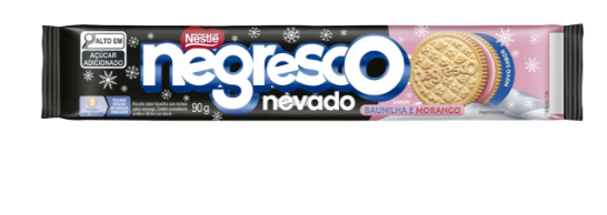 BISCOITO NEGRESCO NEVADO RECHEIO MORANGO 90G