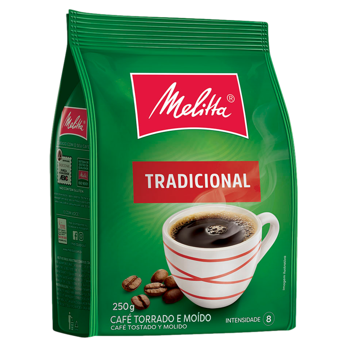 CAFÉ TORRADO E MOÍDO TRADICIONAL MELITTA PACOTE 250G