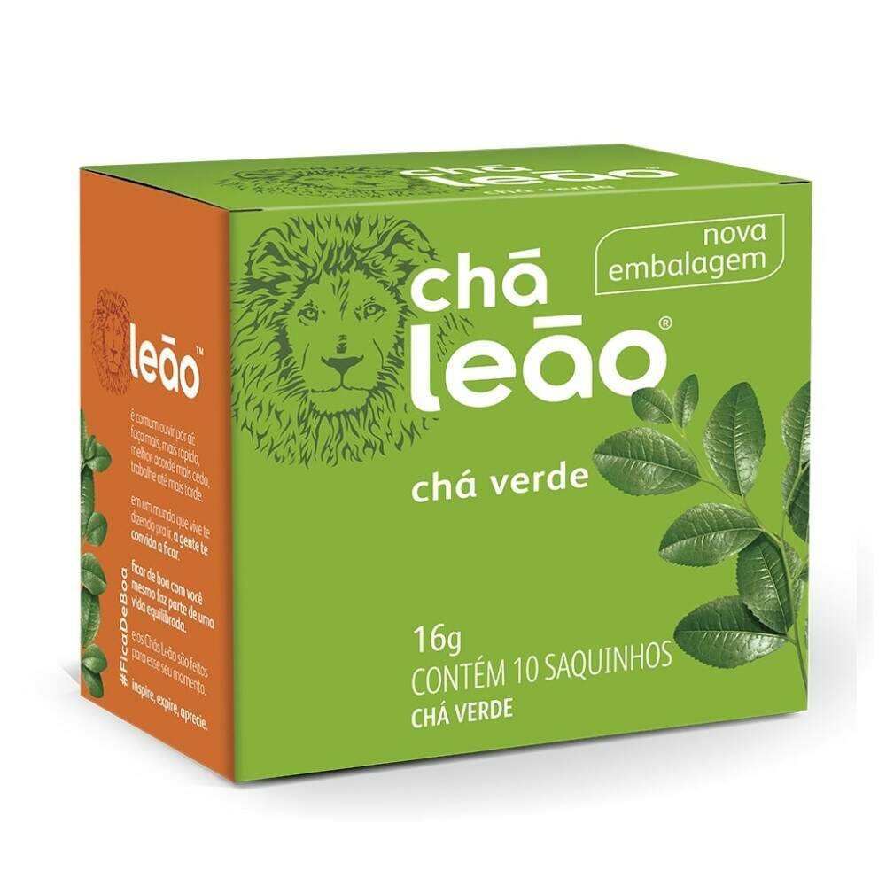 CHÁ VERDE CHÁ LEÃO CAIXA 16G 10 UNIDADES