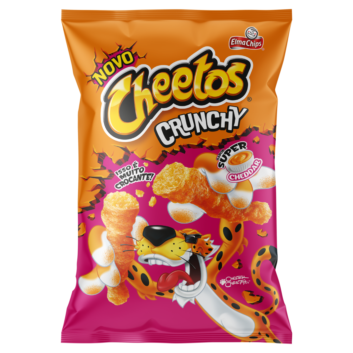 SALGADINHO DE MILHO CRUNCHY SUPER CHEDDAR ELMA CHIPS CHEETOS PACOTE 48G