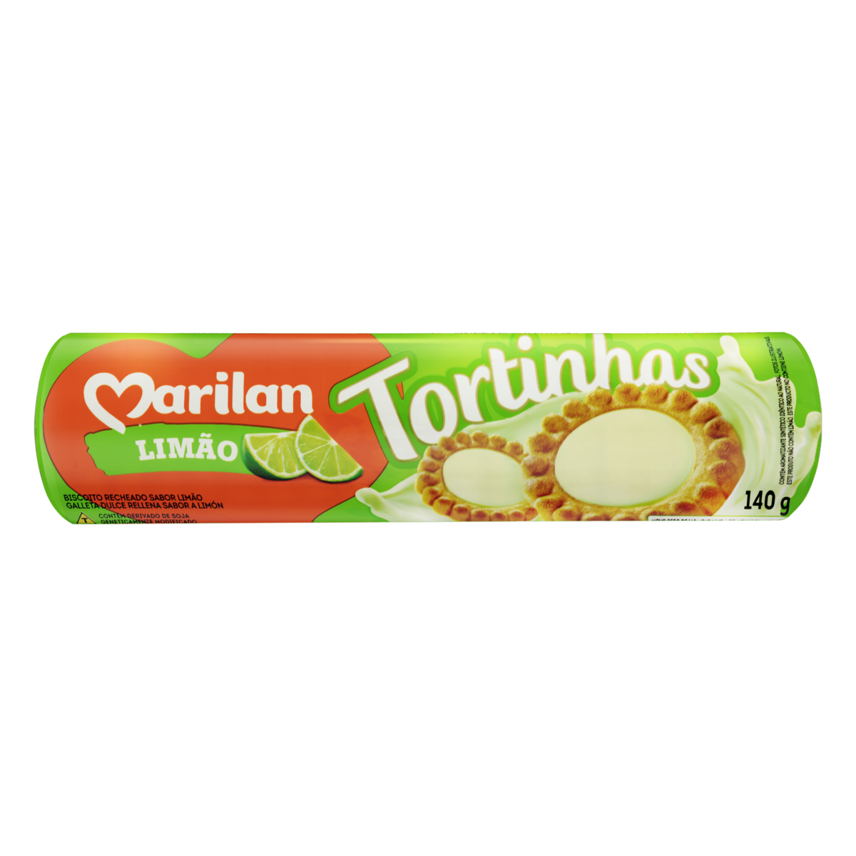 BISCOITO RECHEIO LIMÃO MARILAN TORTINHAS PACOTE 140G