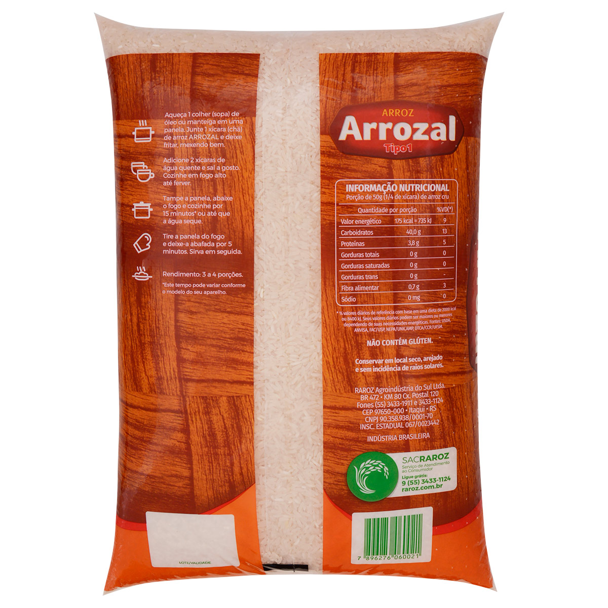 ARROZ AGULHINHA ARROZAL T1 5KG