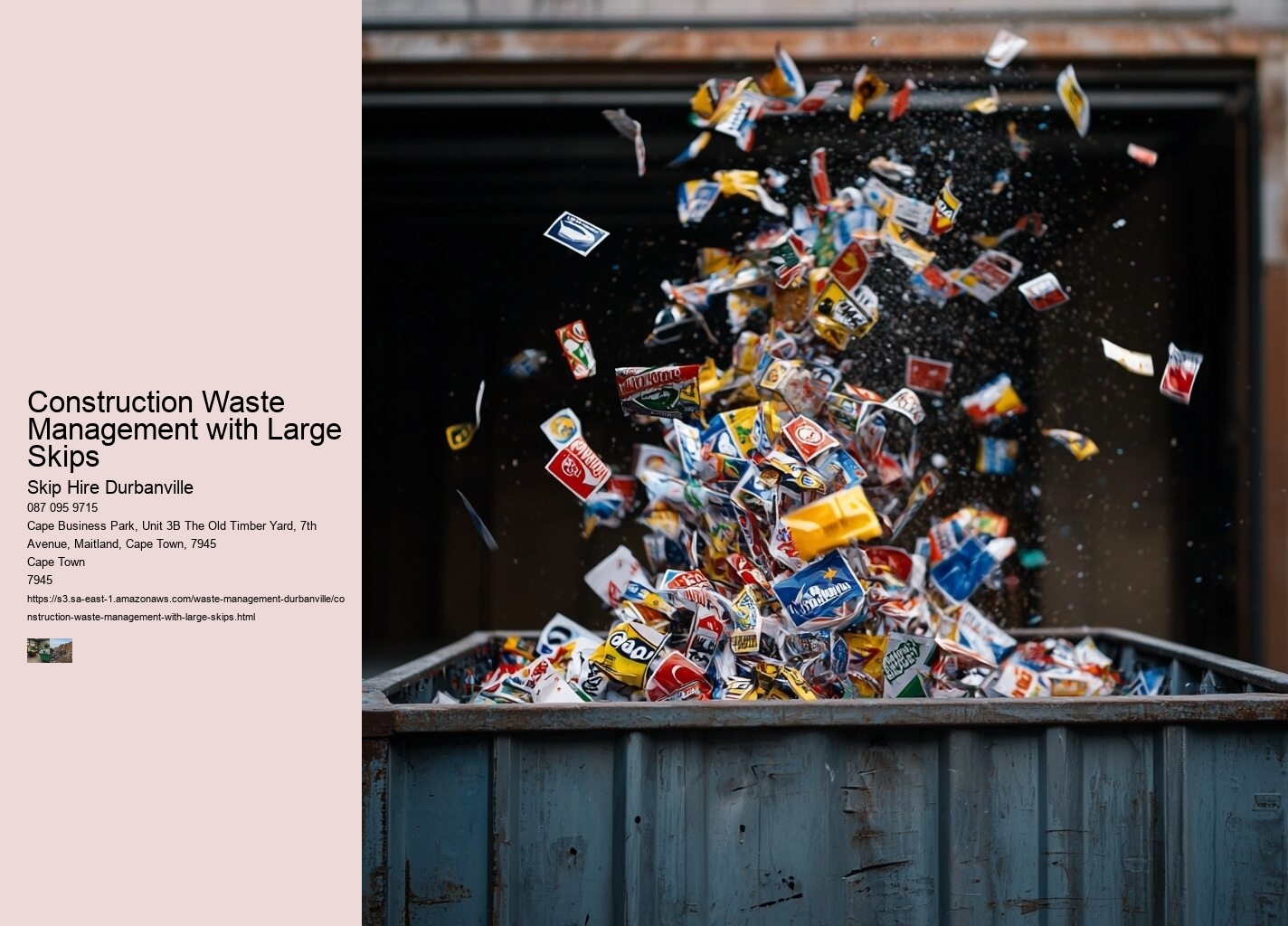 Construction Waste Management with Large Skips