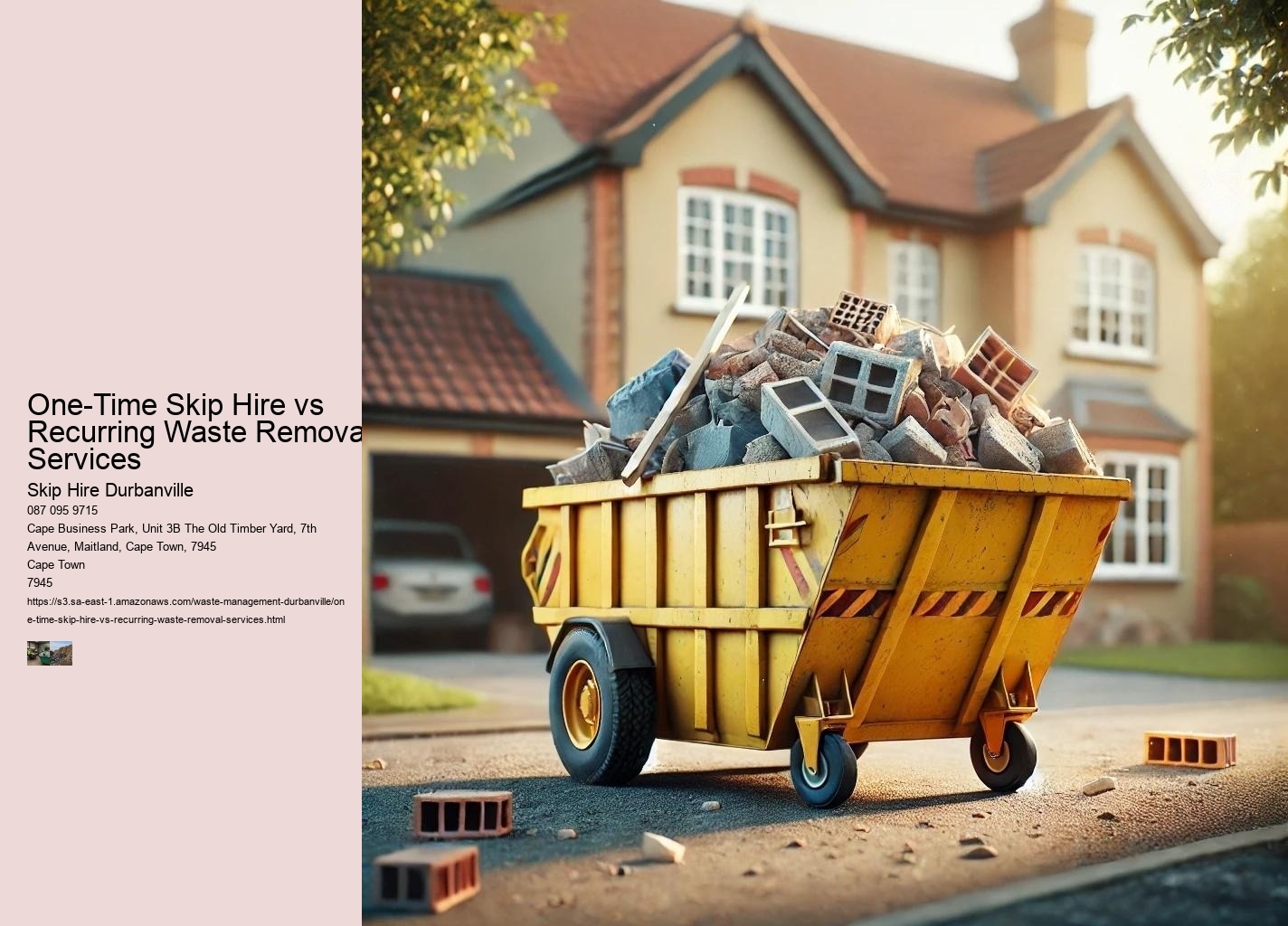 One-Time Skip Hire vs Recurring Waste Removal Services