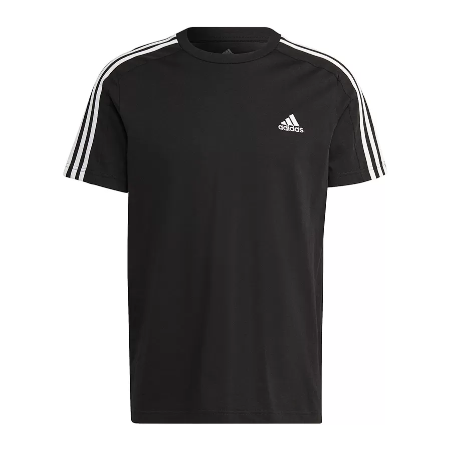 Remera adidas Essentials 3 Tiras NEGRO BLANCO Vaypol