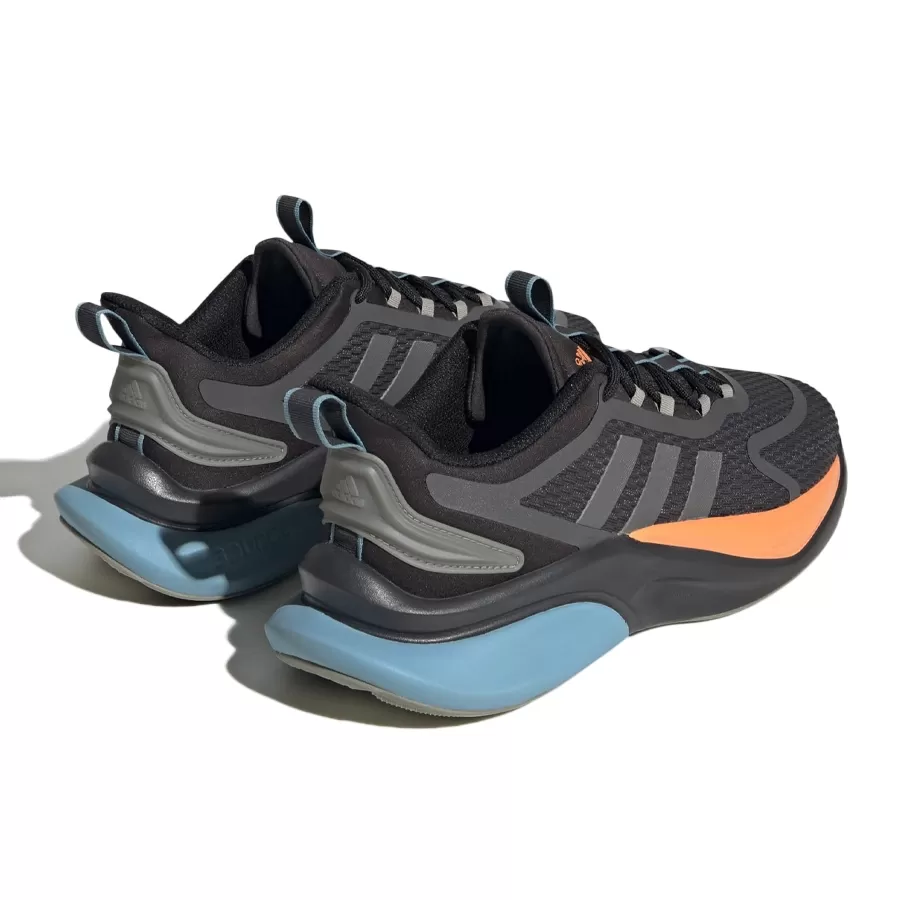 Imagen 2 de 5 de Zapatillas adidas Alphabounce+ Sustainable Bounce-NEGRO/GRIS/NARANJA/CELESTE