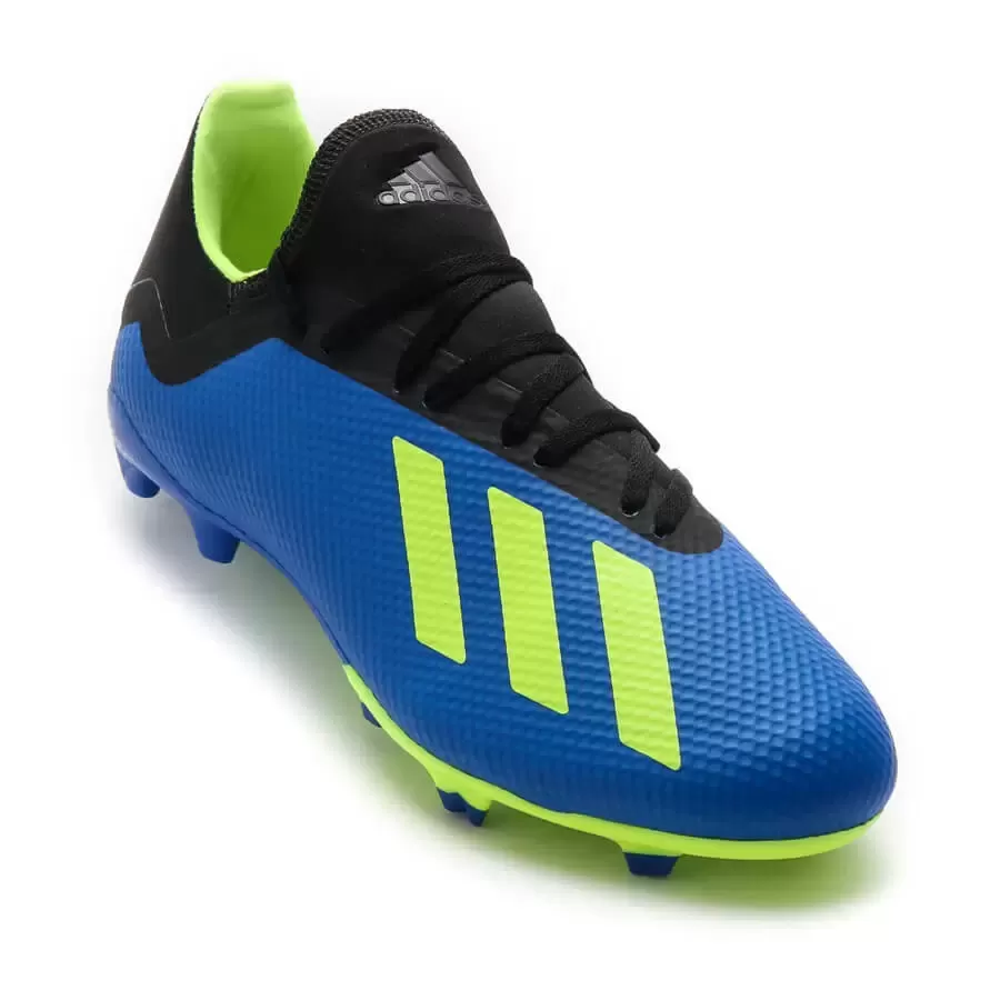 Botines adidas X 18.3 Fg AZUL AMARILLO FLUOR NEGRO Vaypol