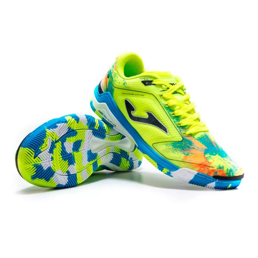 Imagen 1 de 8 de Botines Joma Invicto Futsal-AMARILLO FLUOR/NARANJA/AZUL