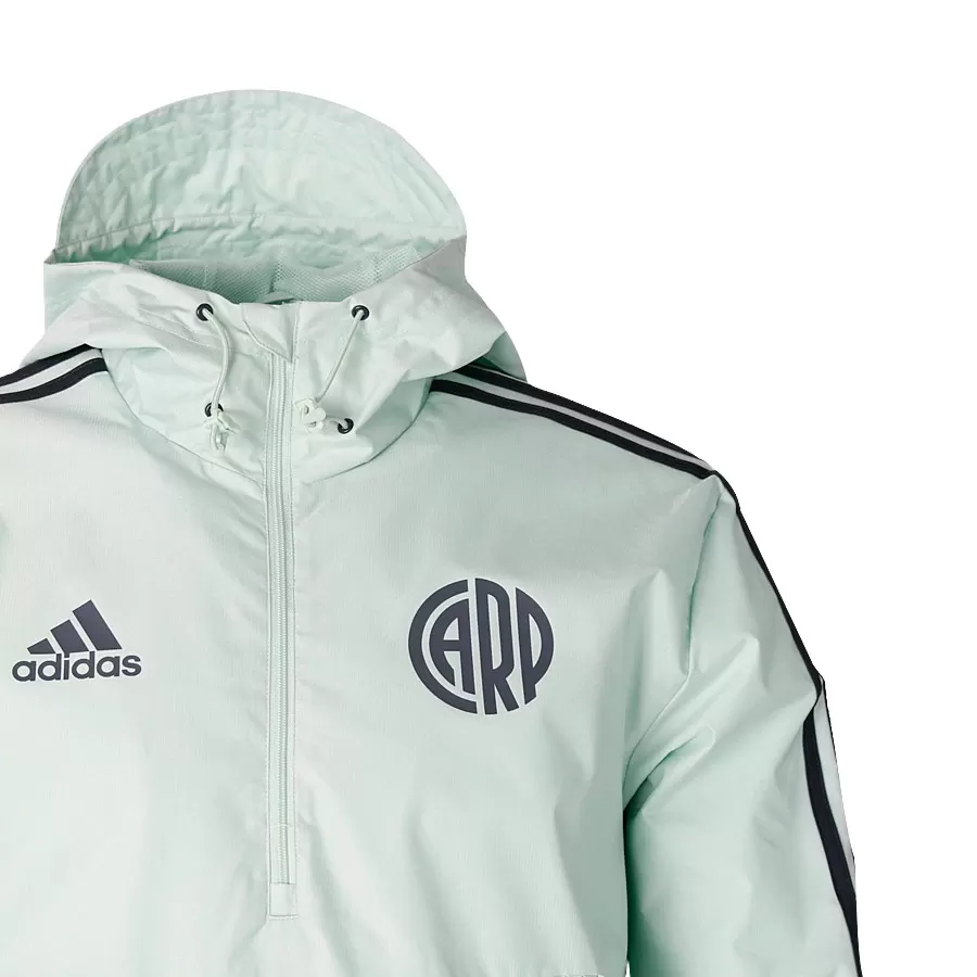 Imagen 3 de 4 de Buzo adidas Campera Con Capucha River Plate-VERDE AGUA/NEGRO