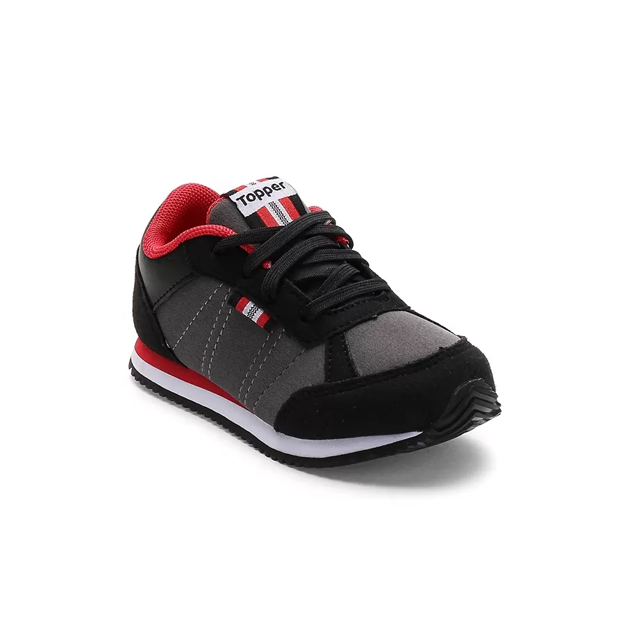 Imagen 0 de 4 de Zapatillas Topper Theo Bebe-GRAFITO/NEGRO/ROJO