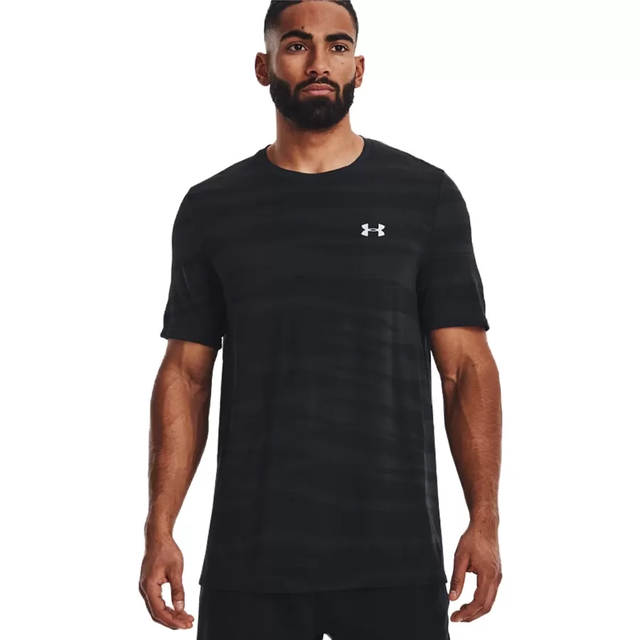 Imagen 2 de 5 de Remera Under Armour Seamless Wave-NEGRO