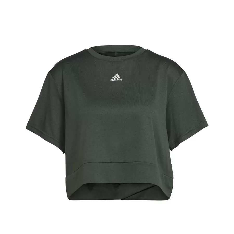 Imagen 0 de 5 de Remera adidas Corta Holgada Aeroready Studio-VERDE MILITAR