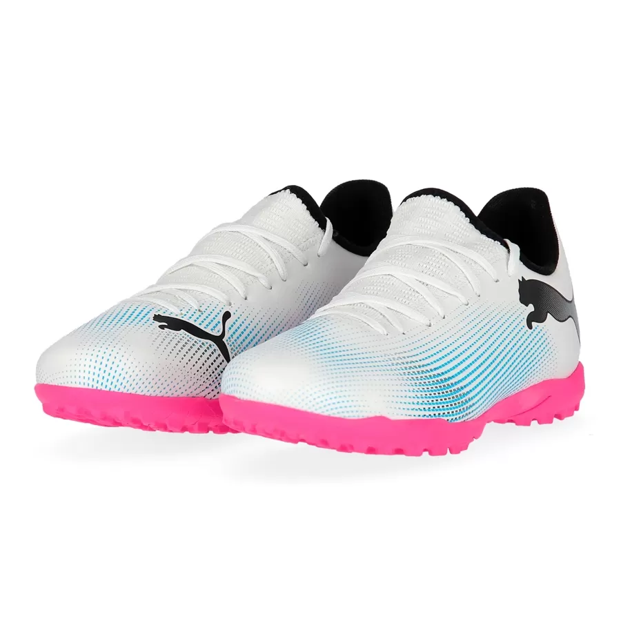 Imagen 2 de 6 de Botines Puma Future 7 Play Tt-BLANCO/CELESTE/ROSA