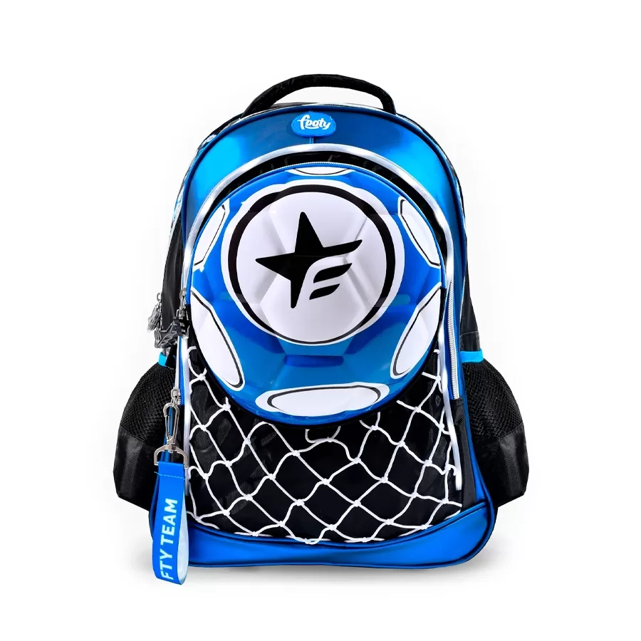 Imagen 0 de 2 de Mochila Footy Espalda 18" Futbol-AZUL/NEGRO/BLANCO