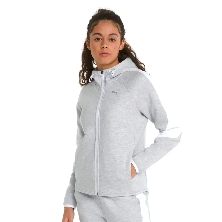 Imagen 0 de 5 de Campera Puma Evostripe Full-Zip-GRIS/BLANCO