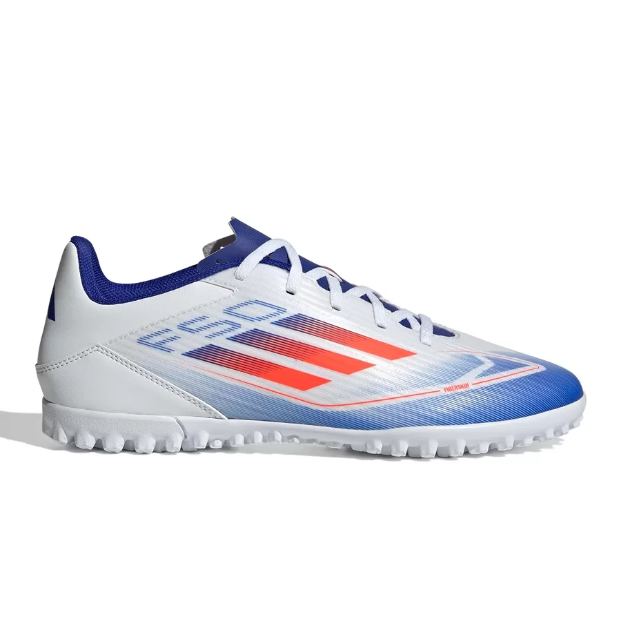 Botines adidas F50 Club Tf BLANCO AZUL NARANJA Vaypol