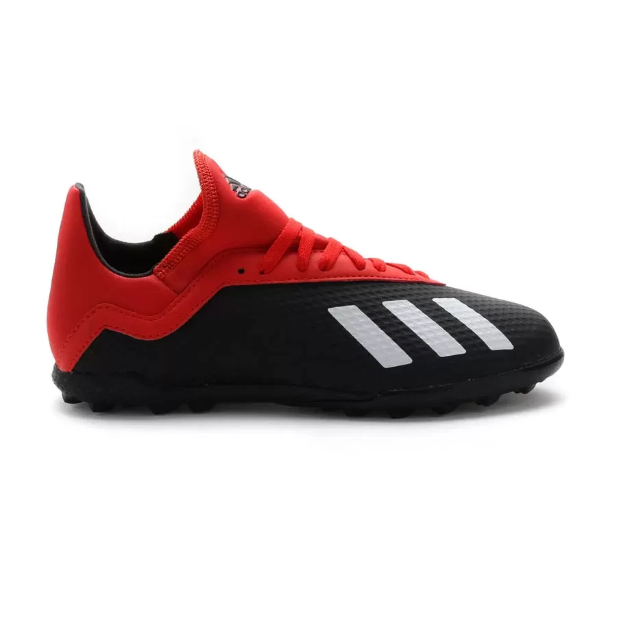 Botines adidas X 18.3 Tf NEGRO ROJO BLANCO Vaypol