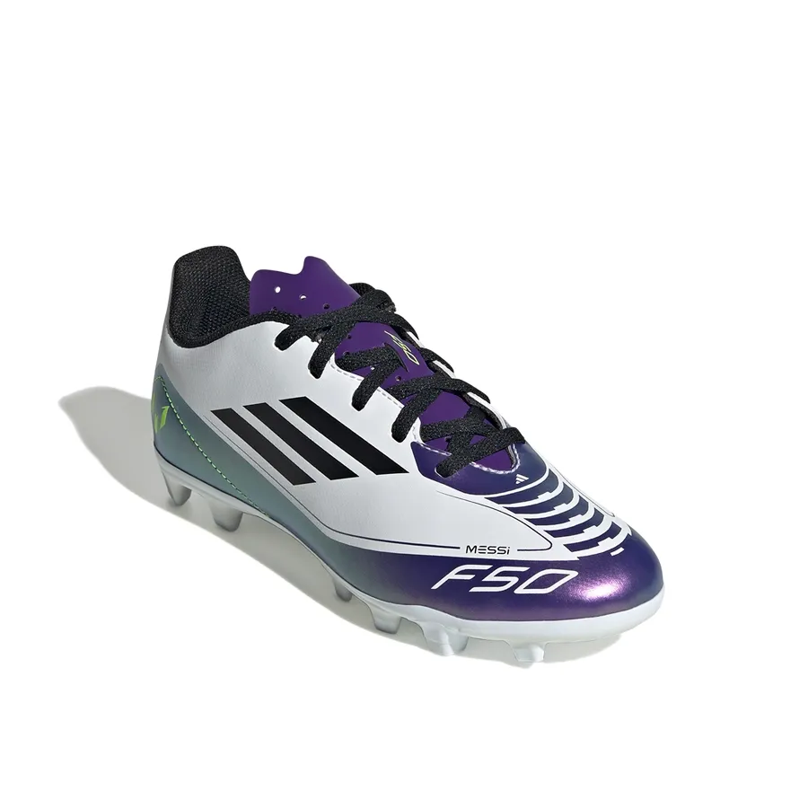 Imagen 1 de 7 de Botines adidas Messi F50 Club Fxg-BLANCO/NEGRO/PURPURA