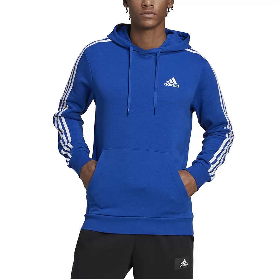 Buzo Con Capucha adidas Essentials 3S AZUL BLANCO Vaypol