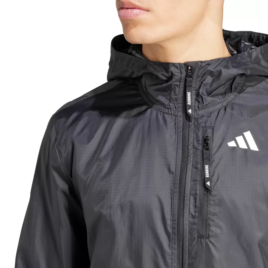 Imagen 4 de 6 de Campera adidas Own The Run 3 Tiras-NEGRO/BLANCO