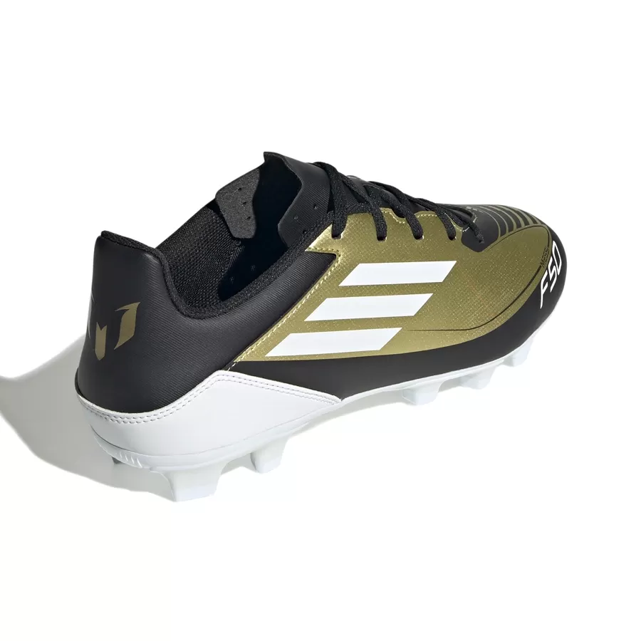 Imagen 3 de 8 de Botines adidas F50 Club FxG Messi-NEGRO/DORADO/BLANCO