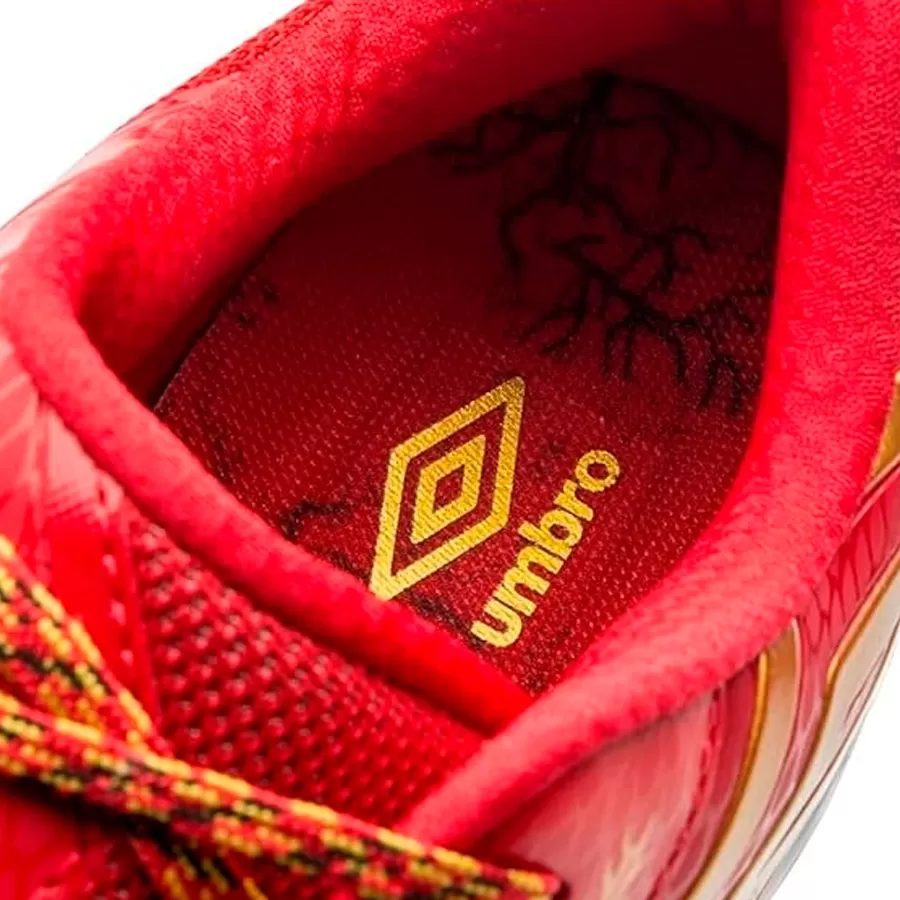 Botines Umbro Pro 5 Bump Dragon Year ROJO DORADO BLANCO Vaypol