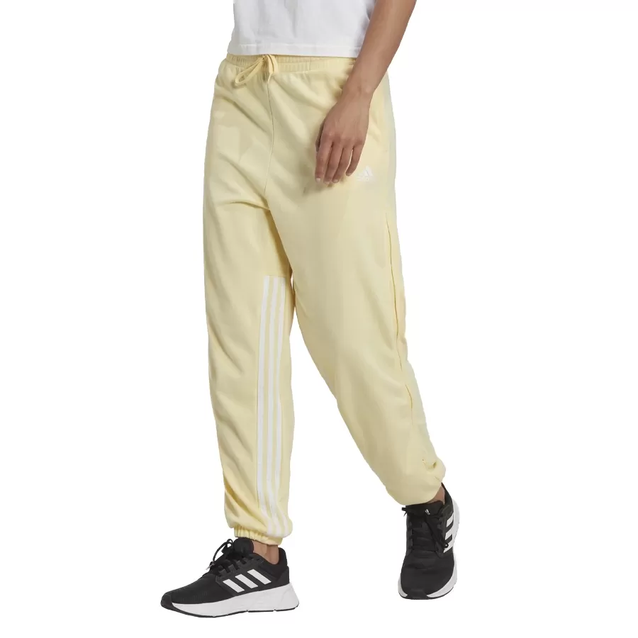 Imagen 0 de 5 de Pantalón adidas Hyperglam 3 Tiras Holgado-AMARILLO PASTEL/BLANCO