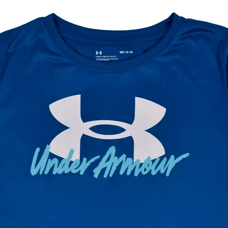 Imagen 2 de 3 de Remera Under Armour Tech Graphic-AZUL FRANCIA/BLANCO