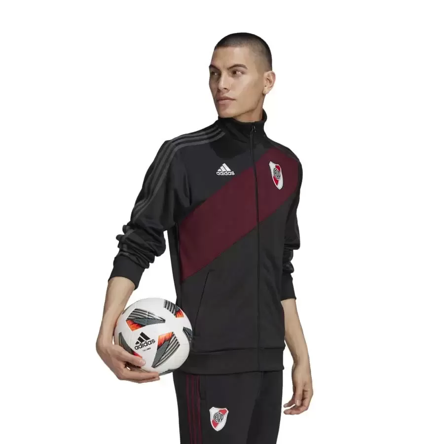 Campera adidas River Plate 3 S Trk Top NEGRO BORDO Vaypol