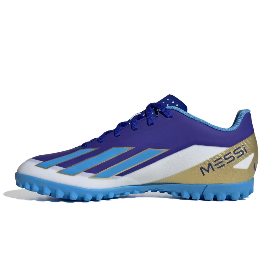 Imagen 2 de 7 de Botines adidas X Crazyfast Club Tf-AZUL/CELESTE/DORADO