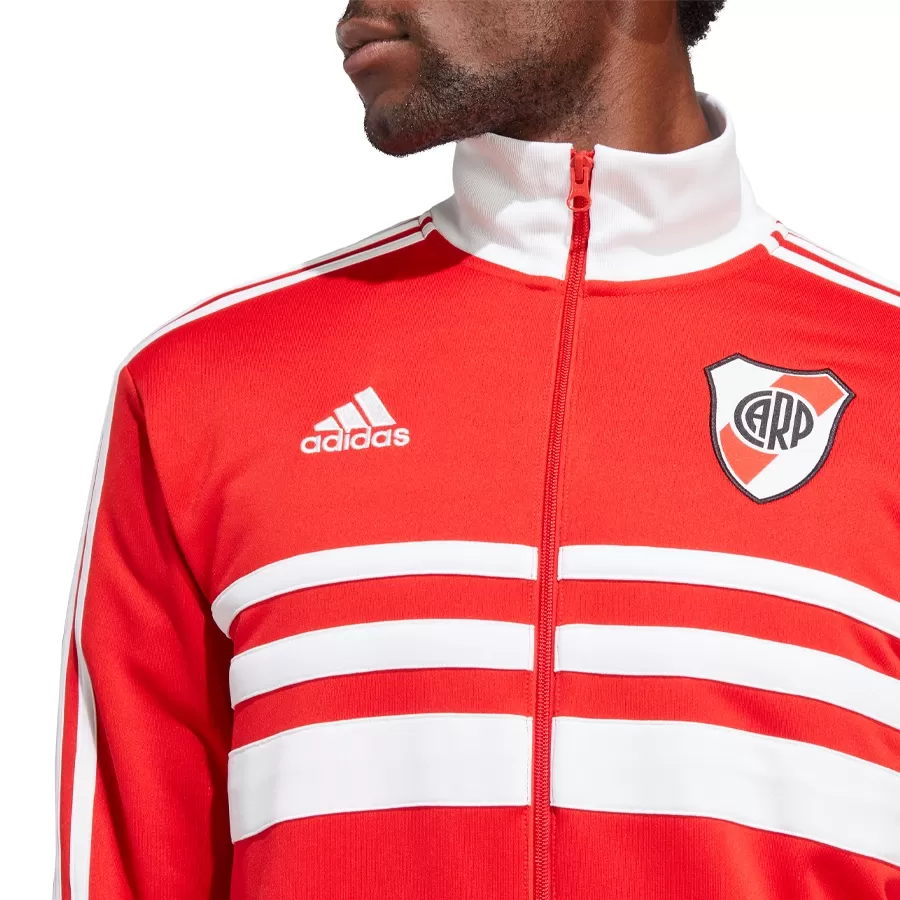 Imagen 3 de 5 de Campera adidas River Plate 3 Tiras-ROJO/BLANCO