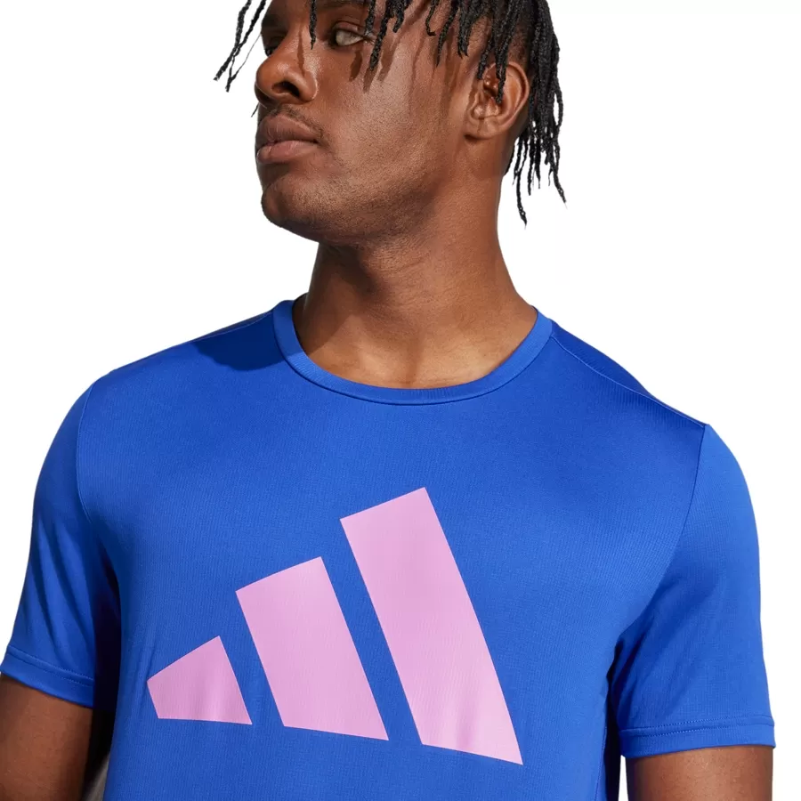 Imagen 2 de 5 de Remera adidas Run It-AZUL FRANCIA/ROSA